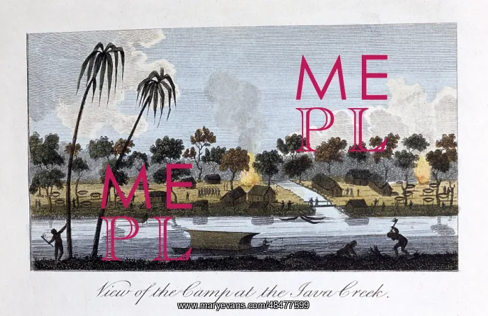 : View of the Camp at the Java Creek Artist: : View of the Camp at the Java Creek Artist: