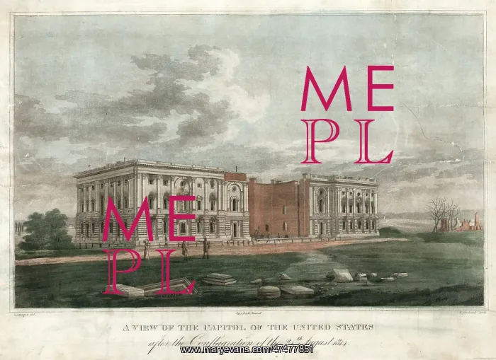 : A view of the Capitol after the conflagration of the 24th Au : A view of the Capitol after the conflagration of the 24th Au