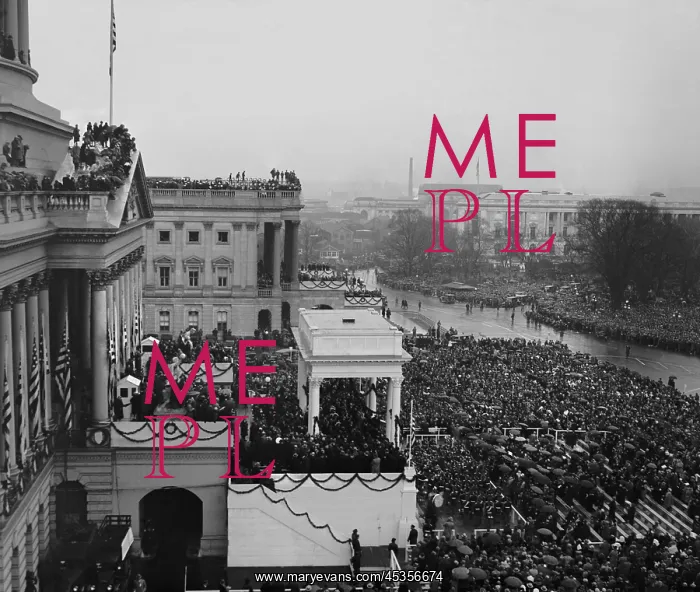 : View of the Capitol and crowds at the Inauguration : View of the Capitol and crowds at the Inauguration