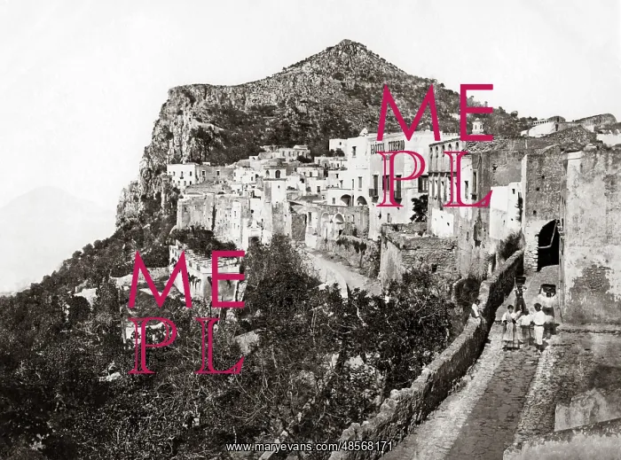  : A view of Capri, italy, circa 1880s