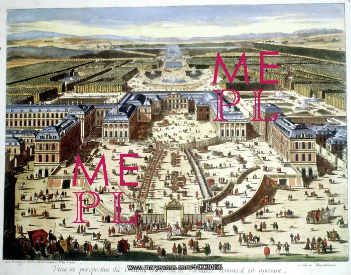 : View of the Chateau and Gardens of Versailles c. 1700 : View of the Chateau and Gardens of Versailles c. 1700