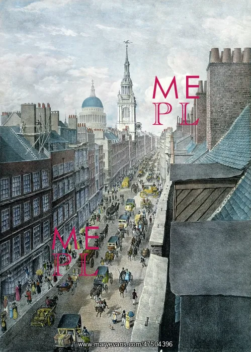 : View of Cheapside – street scene : View of Cheapside – street scene