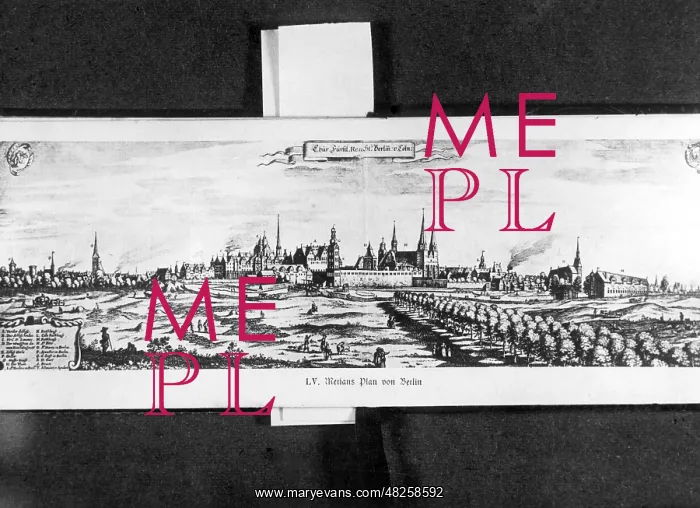 : View of the city of Berlin-Koelln, 1652 : View of the city of Berlin-Koelln, 1652