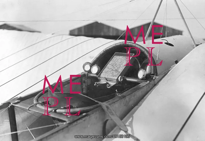 : View of the cockpit of an airplane, 1911 : View of the cockpit of an airplane, 1911