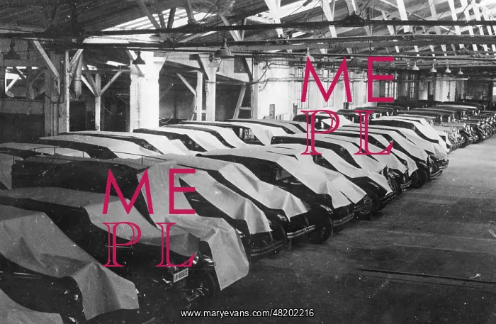 : View of a covered parking during the Great Depression : View of a covered parking during the Great Depression