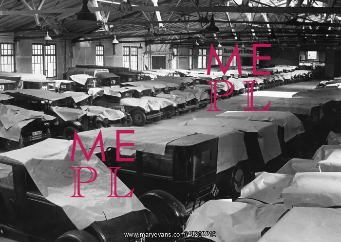 : View of a covered parking during the Great Depression : View of a covered parking during the Great Depression