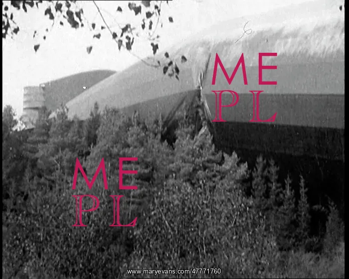 : A View of the Damaged Sides of a Zeppelin Airship : A View of the Damaged Sides of a Zeppelin Airship