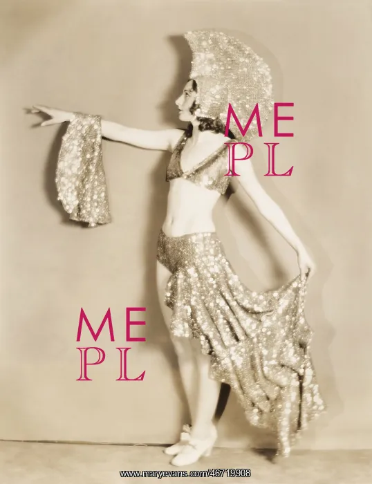: Side view of dancer posing in sparkly costume : Side view of dancer posing in sparkly costume