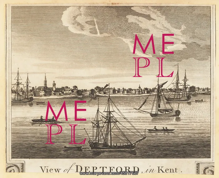  : View of Deptford on the River Thames, Kent, 1784