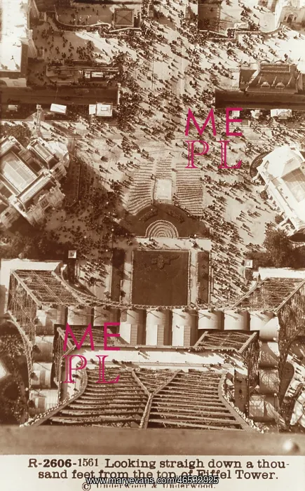 : View down from the top of the Eiffel Tower : View down from the top of the Eiffel Tower