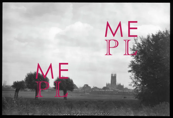 : View across English fields to a cathedral : View across English fields to a cathedral
