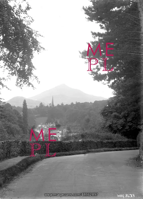 : View of Enniskerry and Sugarloaf mountain in the distance : View of Enniskerry and Sugarloaf mountain in the distance