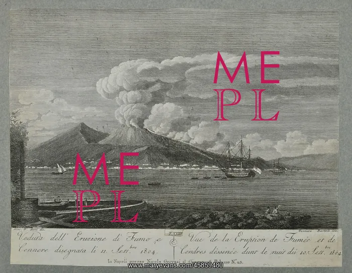 : View of the eruption of smoke and ash - September 1804 : View of the eruption of smoke and ash - September 1804