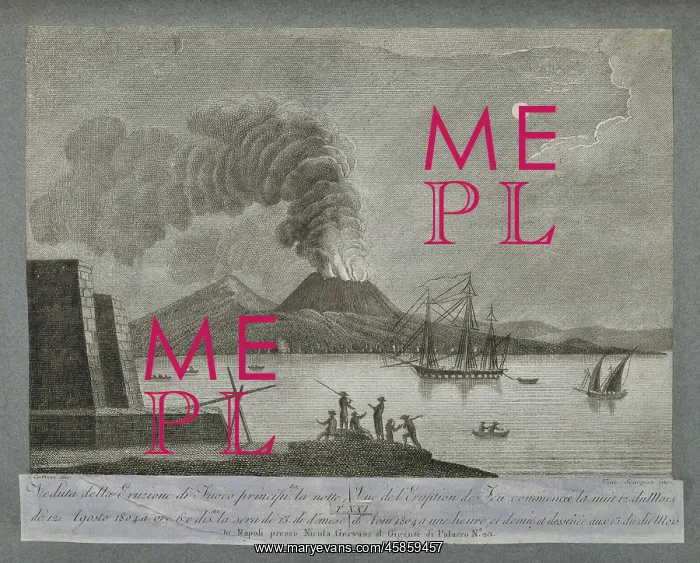 : View of the eruption of Vesuvius - 1804 : View of the eruption of Vesuvius - 1804