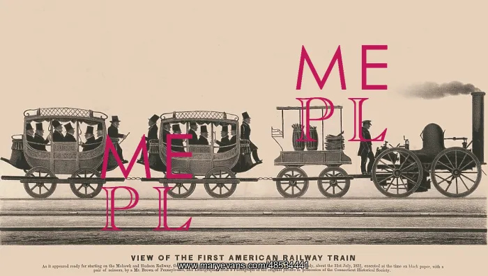 : View of the first American railway train, - male : View of the first American railway train, - male