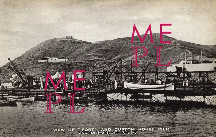 : View of fort and pier, St Vincent Island, Cape Verde Islands : View of fort and pier, St Vincent Island, Cape Verde Islands