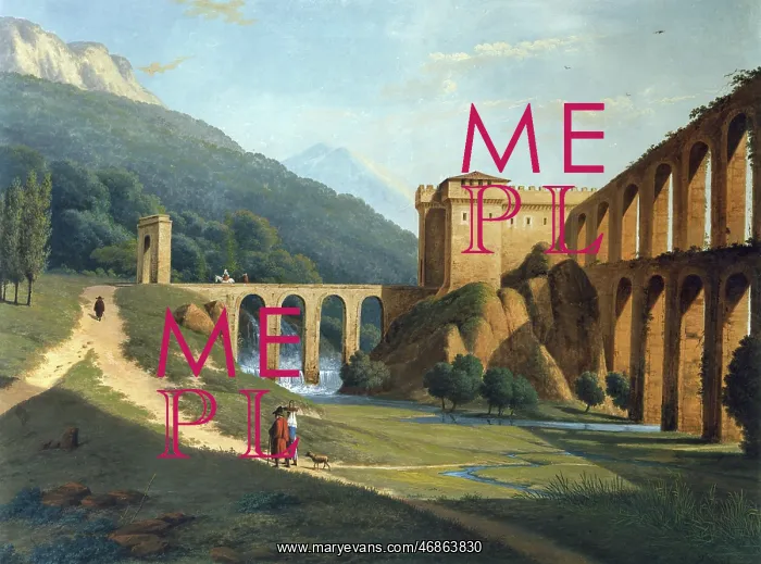 : A View of a Fortified Aqueduct, by Joseph August Knip : A View of a Fortified Aqueduct, by Joseph August Knip