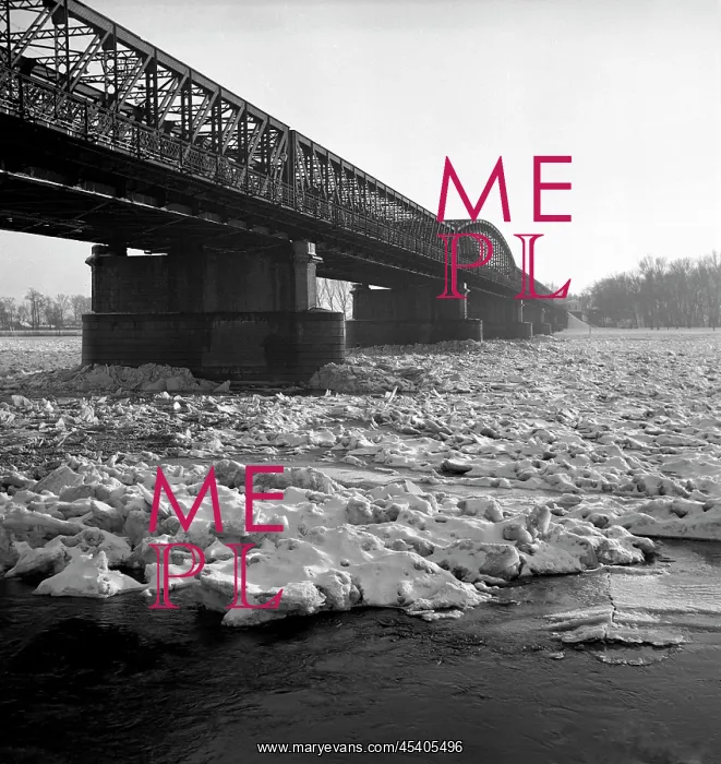 : View of frozen Danube River in Bratislava : View of frozen Danube River in Bratislava