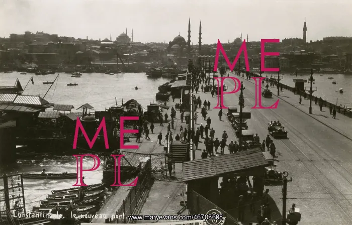 : View across the Galata Bridge in Constantinople (Istanbul) : View across the Galata Bridge in Constantinople (Istanbul)