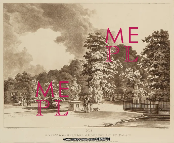 : View of the Gardens at Hampton Court Palace : View of the Gardens at Hampton Court Palace