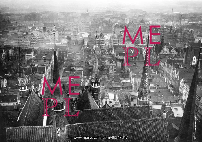 : View over Gdansk from the Church of St. Mary, 1935 : View over Gdansk from the Church of St. Mary, 1935