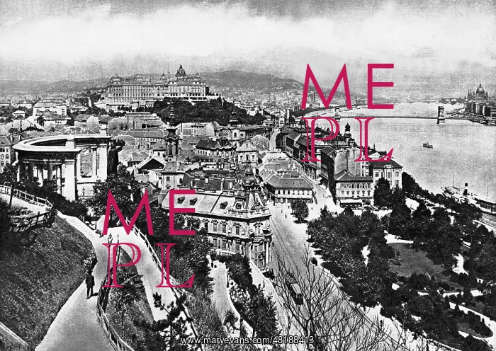 : View from Gellert Hill on Budapest, 1918 : View from Gellert Hill on Budapest, 1918
