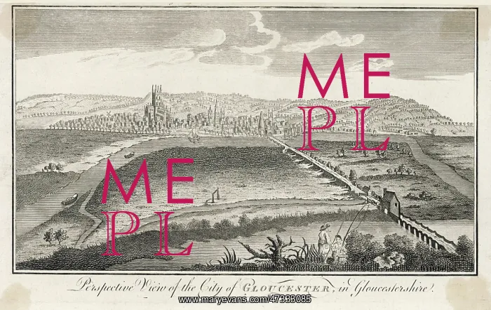 : VIEW OF GLOUCESTER C18TH : VIEW OF GLOUCESTER C18TH