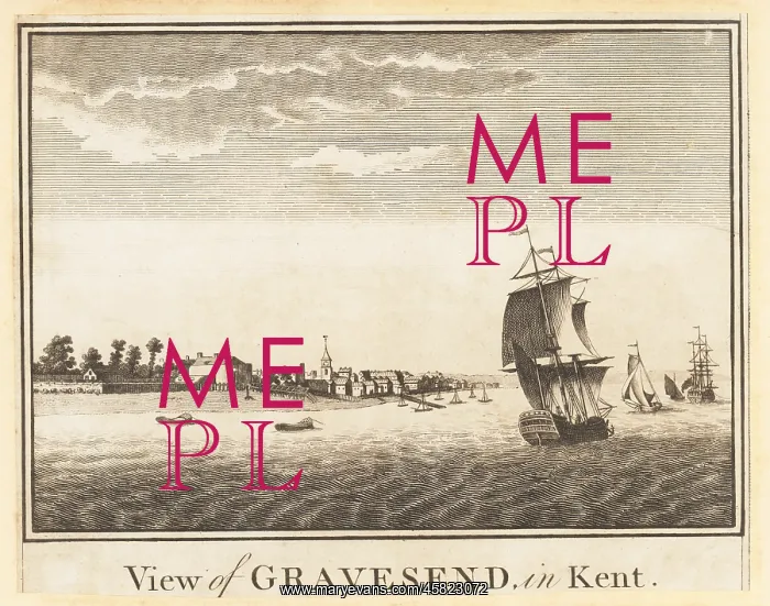 : View of Gravesend on the River Thames in Kent, 1784 : View of Gravesend on the River Thames in Kent, 1784