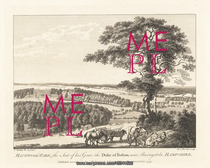 : View of Hackwood Park, Basingstoke, 18th century : View of Hackwood Park, Basingstoke, 18th century