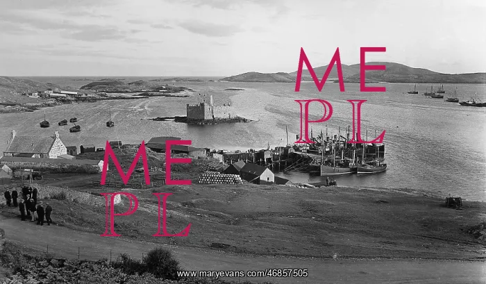  : View of the harbour at Barra, Outer Hebrides, Scotland
