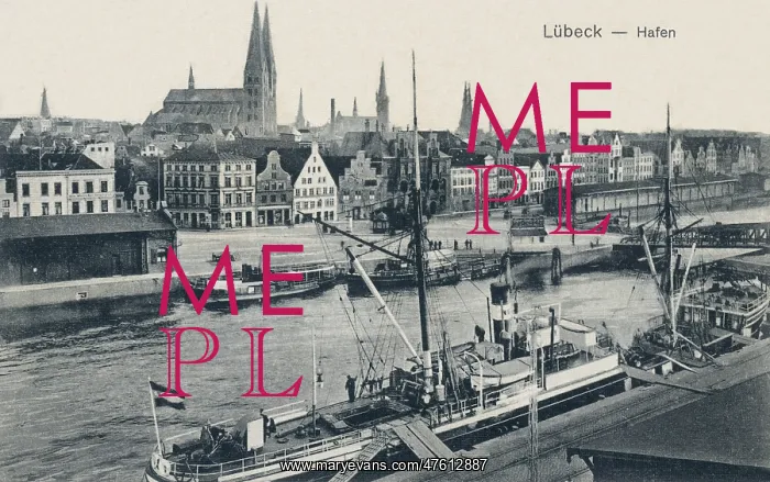  : View of the harbour at Lubeck, Germany