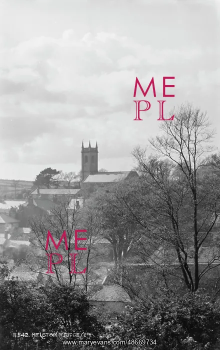 : View of Helston with Church Tower : View of Helston with Church Tower