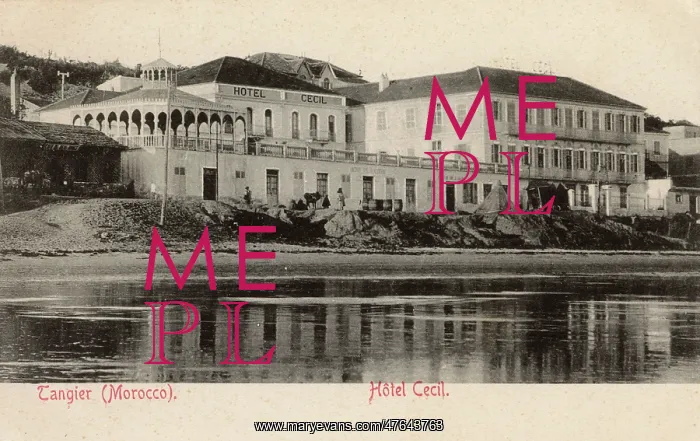 : View of Hotel Cecil from the sea, Tangier, Morocco : View of Hotel Cecil from the sea, Tangier, Morocco