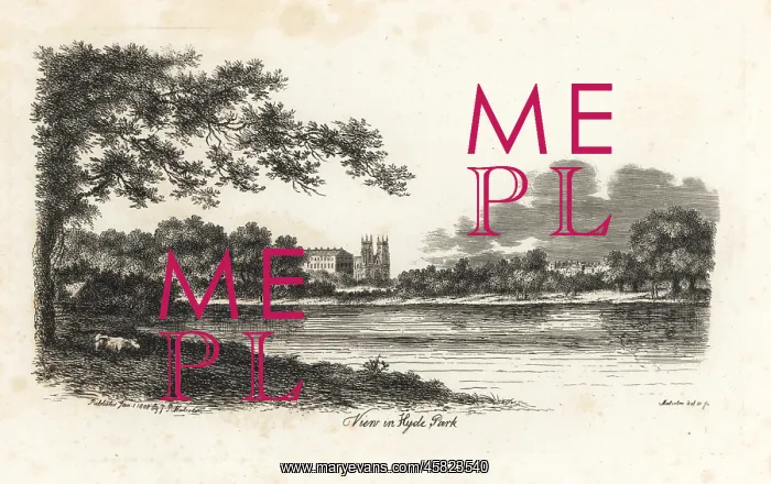 : View in Hyde Park, 1808, showing the Serpentine : View in Hyde Park, 1808, showing the Serpentine