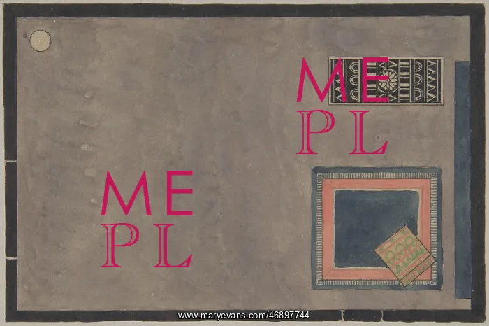 : View of Interior for Paris Exhibition 1925, with : View of Interior for Paris Exhibition 1925, with
