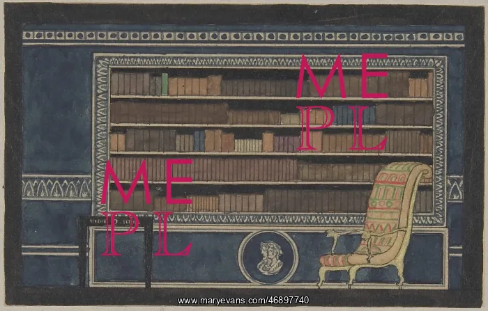: View of Interior for Paris Exhibition 1925, Bookcase : View of Interior for Paris Exhibition 1925, Bookcase