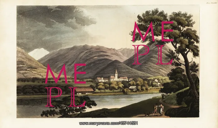 : View of Interlaken, Canton of Bern, Bernese Highlands : View of Interlaken, Canton of Bern, Bernese Highlands
