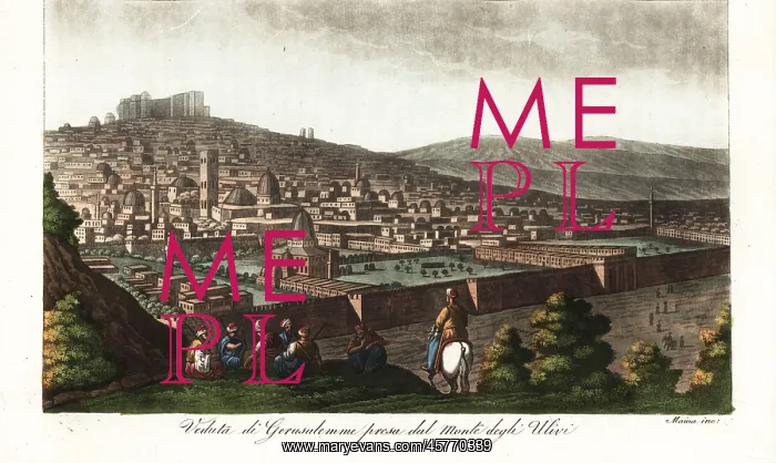 : View of Jerusalem as seen from the Mount of Olives : View of Jerusalem as seen from the Mount of Olives