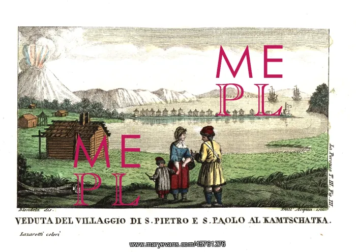 : View of the Koryak village of St Peter and : View of the Koryak village of St Peter and