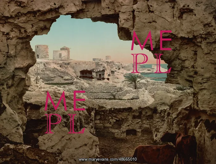: View looking out from the catacombs at Meks, Alexandria : View looking out from the catacombs at Meks, Alexandria