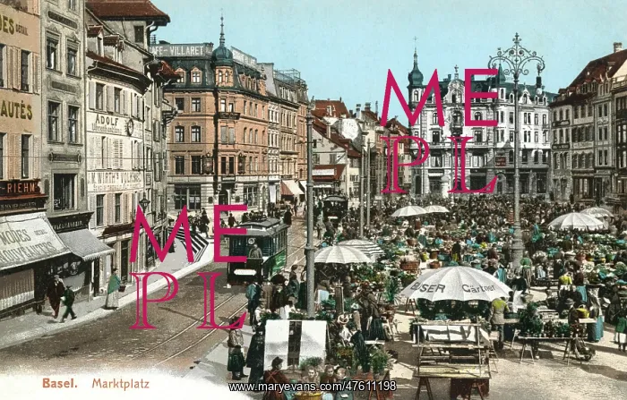 : View of the Market Place, Basel, Switzerland : View of the Market Place, Basel, Switzerland