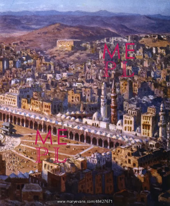 : View of Mecca. Illustration by E. Dinet (1861-1929) : View of Mecca. Illustration by E. Dinet (1861-1929)