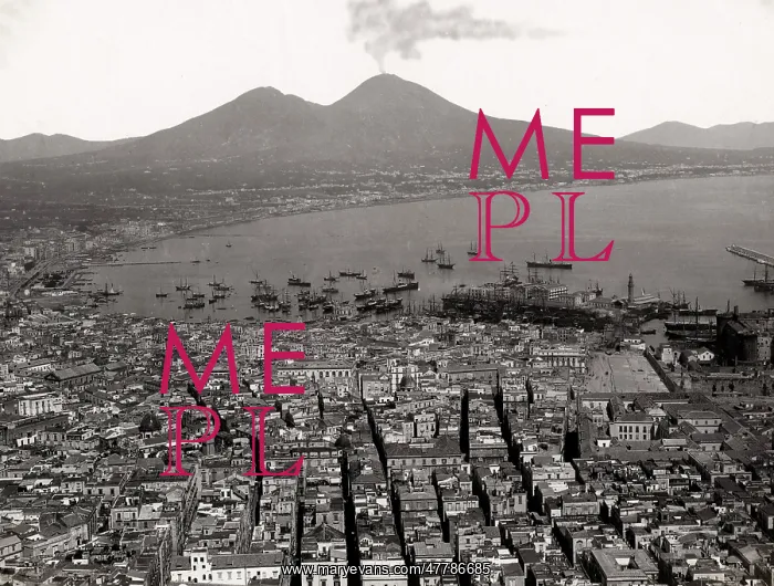 : View of Mount Vesuvius from the bay of Naples, Italy : View of Mount Vesuvius from the bay of Naples, Italy