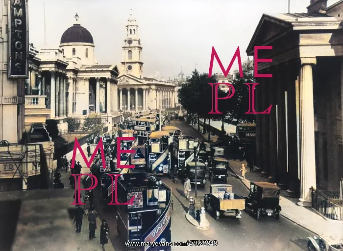 : View of the National Gallery and St-Martin-in-the-Fields : View of the National Gallery and St-Martin-in-the-Fields