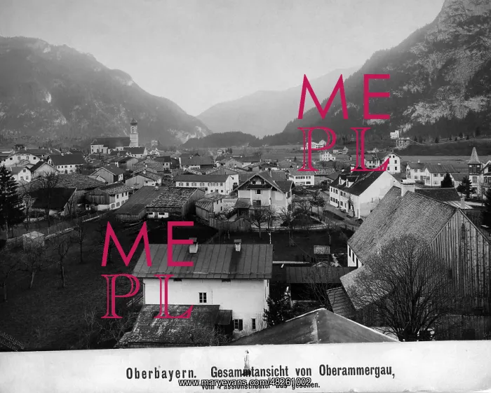 : View of Oberammergau, around 1898 : View of Oberammergau, around 1898