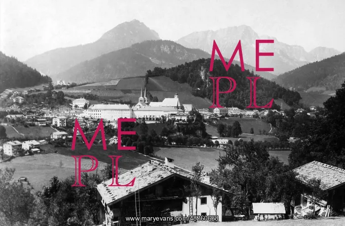 : View from Oberherzogberg to Berchtesgaden, around 1920 : View from Oberherzogberg to Berchtesgaden, around 1920