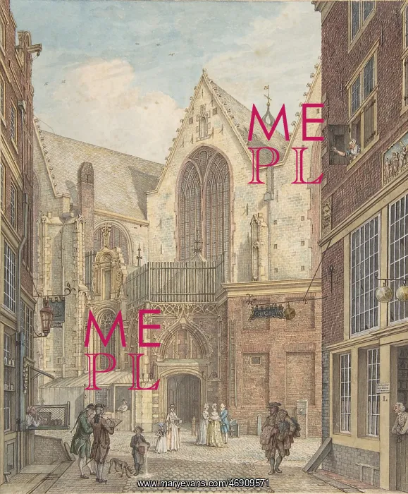 : View of the Old Church of Amsterdam, n.d. Pen : View of the Old Church of Amsterdam, n.d. Pen