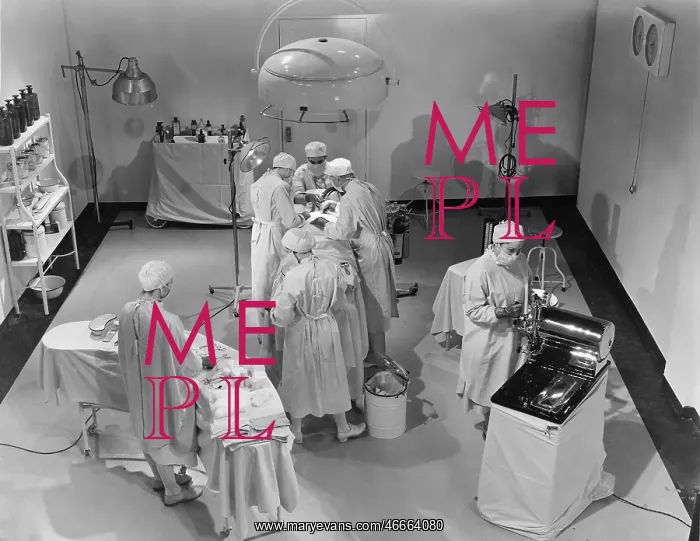 : View of operating room from above : View of operating room from above