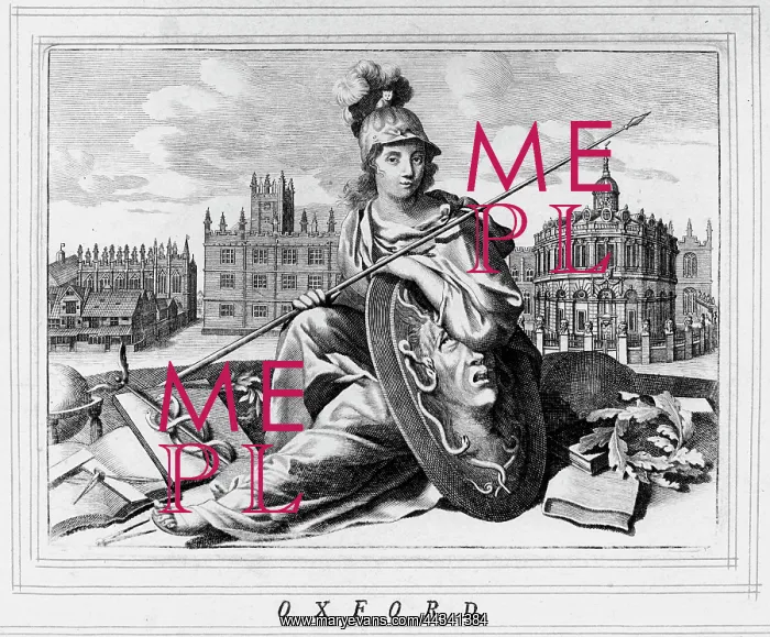 : View of Oxford with Britannia and devices of learning : View of Oxford with Britannia and devices of learning
