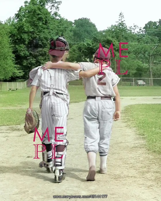 : Back View of Pair of Little Leaguers Walking Off : Back View of Pair of Little Leaguers Walking Off